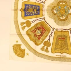 Brand Street HERMES Carre90 Scarf "Poste Et Cavalerie" Silk White Auth Am4300 -Best Jewelry Store am4300 6