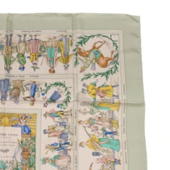 Brand Street HERMES Carre 90 Scarf "COSTUMES CIVILS ACTUELS" Silk Green Auth Am4429 14 Brand Street HERMES Carre 90 Scarf "COSTUMES CIVILS ACTUELS" Silk Green Auth Am4429 -Best Jewelry Store am4429 3