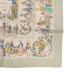 Brand Street HERMES Carre 90 Scarf "COSTUMES CIVILS ACTUELS" Silk Green Auth Am4429 15 Brand Street HERMES Carre 90 Scarf "COSTUMES CIVILS ACTUELS" Silk Green Auth Am4429 -Best Jewelry Store am4429 4