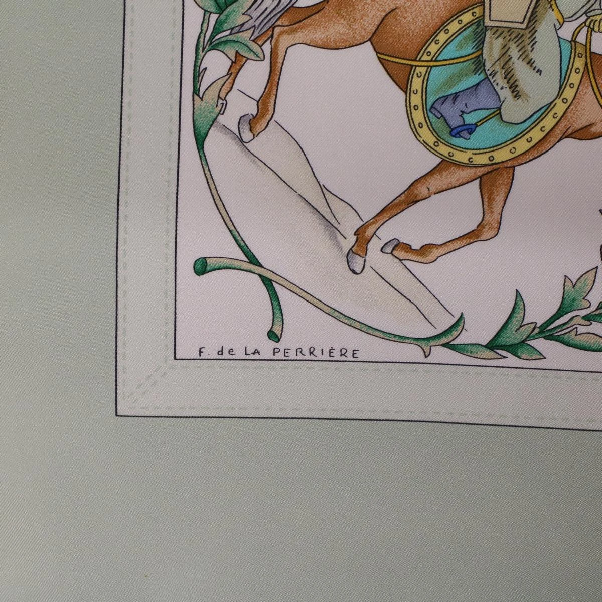 Brand Street HERMES Carre 90 Scarf "COSTUMES CIVILS ACTUELS" Silk Green Auth Am4429 9 Brand Street HERMES Carre 90 Scarf "COSTUMES CIVILS ACTUELS" Silk Green Auth Am4429 - Image 7