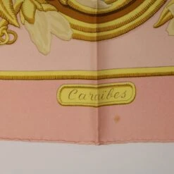 Brand Street HERMES Carre 90 Scarf "CARAIBES" Silk Pink Auth Am4617 -Best Jewelry Store am4617 9