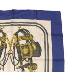 Brand Street HERMES Carre 90 BRIDES DE GALA Scarf Silk Blue Gray Auth Am4788 15 Brand Street HERMES Carre 90 BRIDES DE GALA Scarf Silk Blue Gray Auth Am4788 -Best Jewelry Store am4788 4