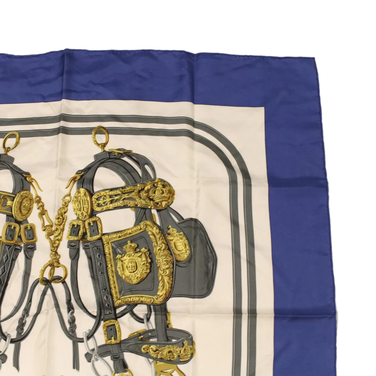 Brand Street HERMES Carre 90 BRIDES DE GALA Scarf Silk Blue Gray Auth Am4788 5 Brand Street HERMES Carre 90 BRIDES DE GALA Scarf Silk Blue Gray Auth Am4788 - Image 3