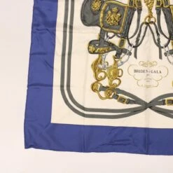 Brand Street HERMES Carre 90 BRIDES DE GALA Scarf Silk Blue Gray Auth Am4788 19 Brand Street HERMES Carre 90 BRIDES DE GALA Scarf Silk Blue Gray Auth Am4788 -Best Jewelry Store am4788 8