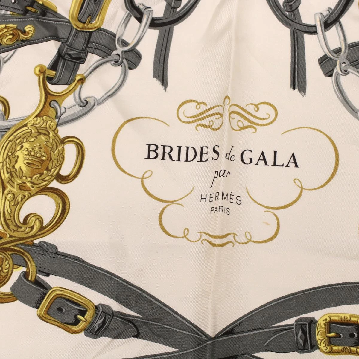 Brand Street HERMES Carre 90 BRIDES DE GALA Scarf Silk Blue Gray Auth Am4788 10 Brand Street HERMES Carre 90 BRIDES DE GALA Scarf Silk Blue Gray Auth Am4788 - Image 8