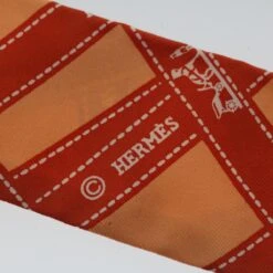 Brand Street HERMES Twilly Scarf Silk Orange Auth Am4865 -Best Jewelry Store am4865 4