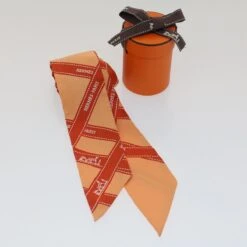 Brand Street HERMES Twilly Scarf Silk Orange Auth Am4865 -Best Jewelry Store am4865 7