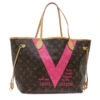 Style Tribute LOUIS VUITTON Monogram V Line Neverfull Mm Tote Bag Pink M41602 Lv Auth Am4905