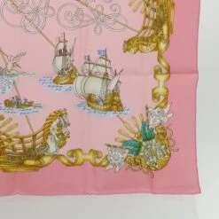 Brand Street HERMES Carre 90 BRANDEBOURGS Scarf Silk Blue Auth Am4906 -Best Jewelry Store am4906 10 1