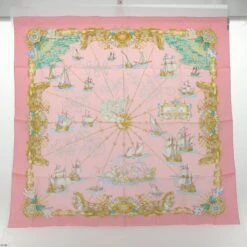 Brand Street HERMES Carre 90 BRANDEBOURGS Scarf Silk Blue Auth Am4906 -Best Jewelry Store am4906 18 1