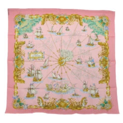 Style Tribute Hermes Carre 90 Brandebourgs Scarf Silk Blue Auth Am4906