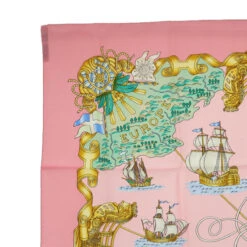 Brand Street HERMES Carre 90 BRANDEBOURGS Scarf Silk Blue Auth Am4906 -Best Jewelry Store am4906 2