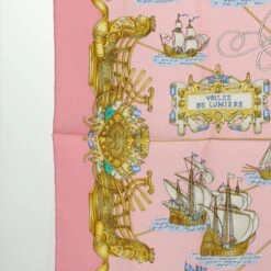 Brand Street HERMES Carre 90 BRANDEBOURGS Scarf Silk Blue Auth Am4906 -Best Jewelry Store am4906 7