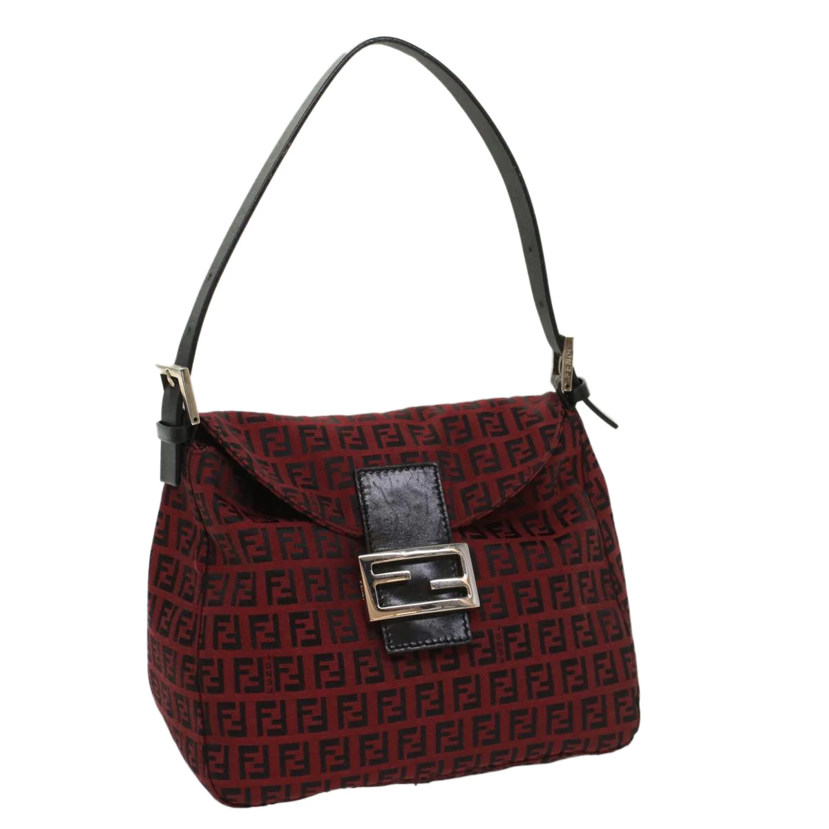 Brand Street FENDI Zucchino Canvas Mamma Baguette Shoulder Bag Red Auth Am5029 3 Brand Street FENDI Zucchino Canvas Mamma Baguette Shoulder Bag Red Auth Am5029