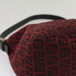 Style Tribute FENDI Zucchino Canvas Mamma Baguette Shoulder Bag Red Auth Am5029 -Best Jewelry Store am5029 11