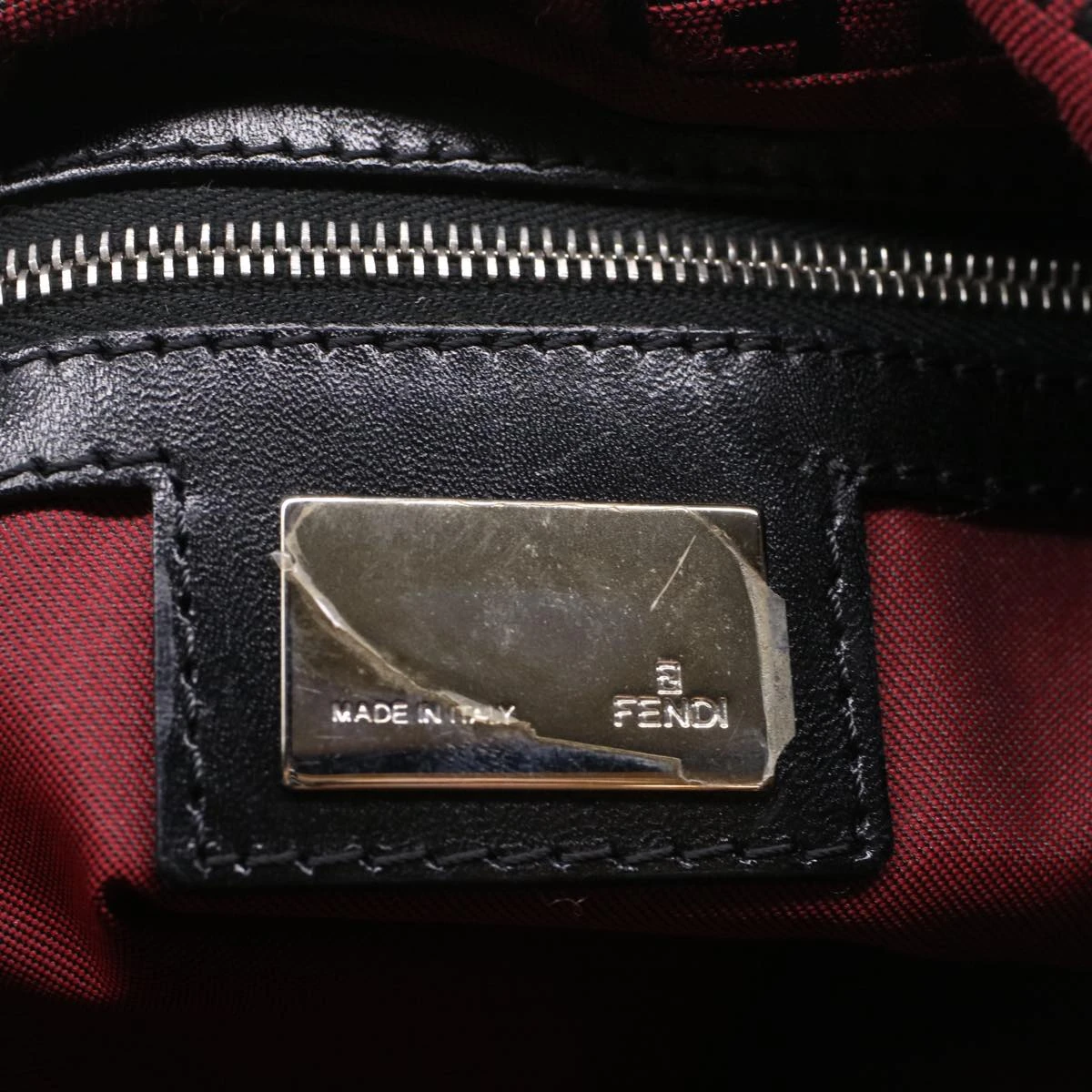 Brand Street FENDI Zucchino Canvas Mamma Baguette Shoulder Bag Red Auth Am5029 12 Brand Street FENDI Zucchino Canvas Mamma Baguette Shoulder Bag Red Auth Am5029 - Image 10