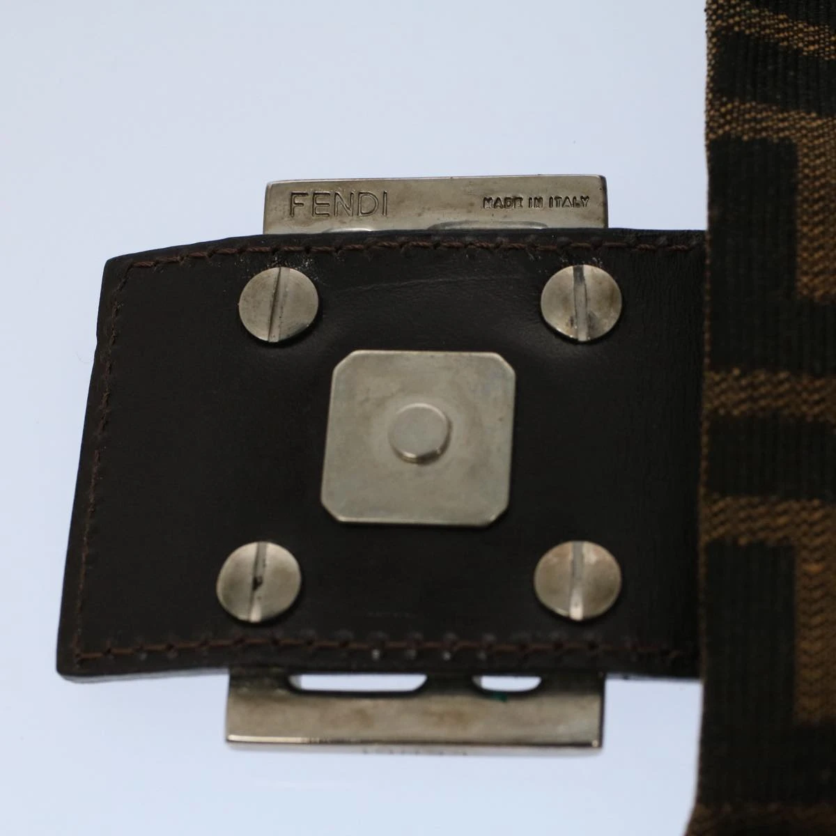 Brand Street FENDI Zucca Canvas Mamma Baguette Shoulder Bag Black Brown Auth Am5065 11 Brand Street FENDI Zucca Canvas Mamma Baguette Shoulder Bag Black Brown Auth Am5065 - Image 9