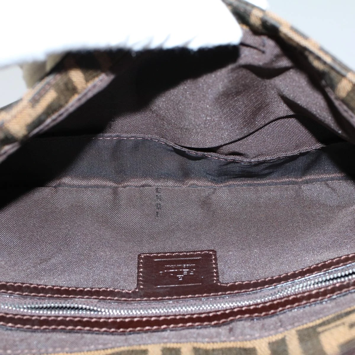 Brand Street FENDI Zucca Canvas Mamma Baguette Shoulder Bag Black Brown Auth Am5065 12 Brand Street FENDI Zucca Canvas Mamma Baguette Shoulder Bag Black Brown Auth Am5065 - Image 10