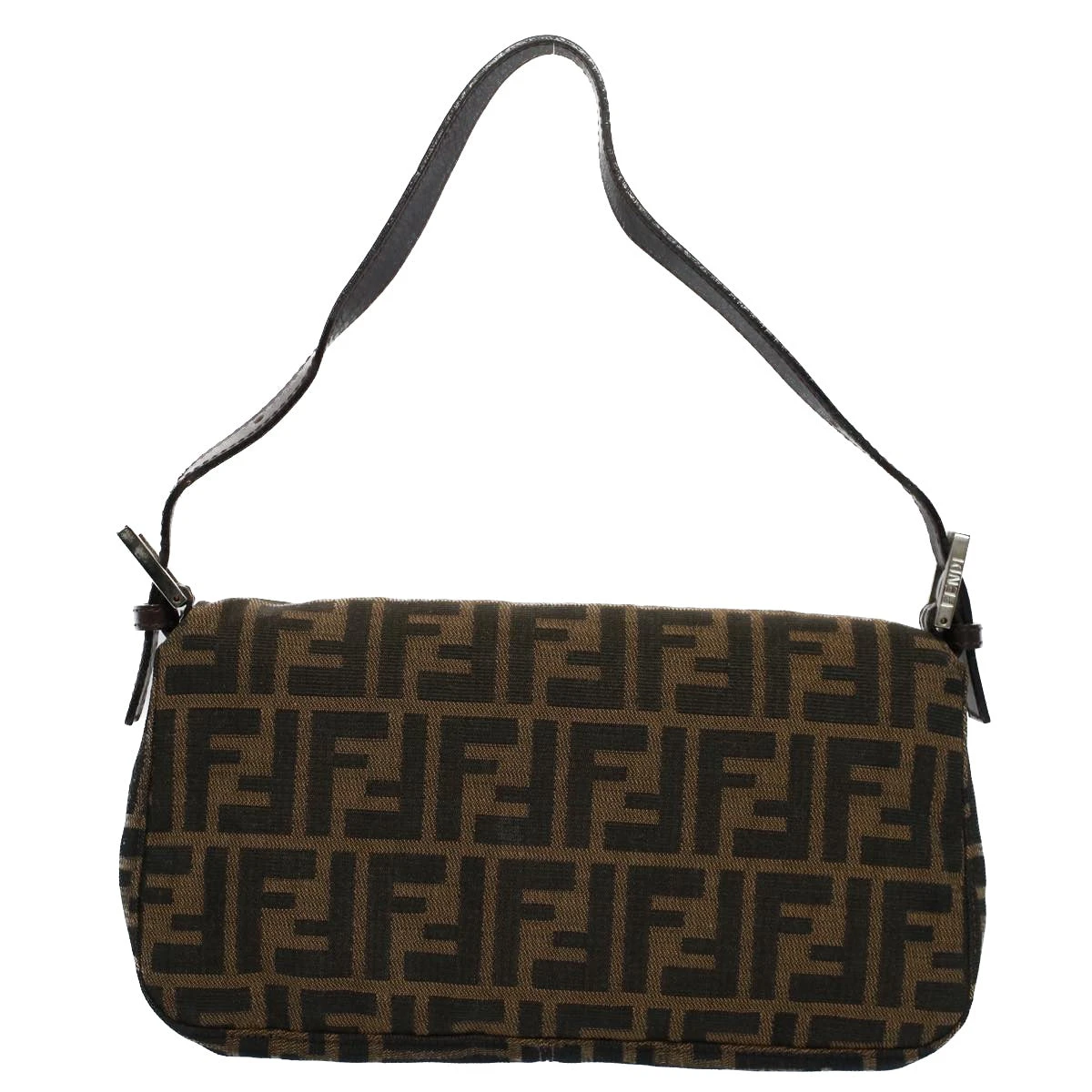 Brand Street FENDI Zucca Canvas Mamma Baguette Shoulder Bag Black Brown Auth Am5065 4 Brand Street FENDI Zucca Canvas Mamma Baguette Shoulder Bag Black Brown Auth Am5065 - Image 2