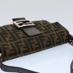 Brand Street FENDI Zucca Canvas Mamma Baguette Shoulder Bag Black Brown Auth Am5065 27 Brand Street FENDI Zucca Canvas Mamma Baguette Shoulder Bag Black Brown Auth Am5065 -Best Jewelry Store am5065 6