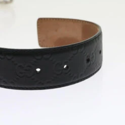 Brand Street GUCCI GG Canvas Ssima Interlocking Belt Black 114984 Auth Am5116 -Best Jewelry Store am5116 6