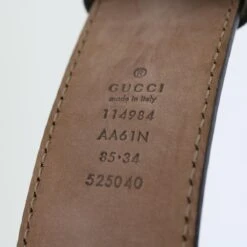 Brand Street GUCCI GG Canvas Ssima Interlocking Belt Black 114984 Auth Am5116 -Best Jewelry Store am5116 8