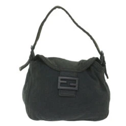 Brand Street FENDI Mamma Baguette Shoulder Bag Cotton Gray Auth Am5207 -Best Jewelry Store am5207 2