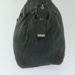 Brand Street FENDI Mamma Baguette Shoulder Bag Cotton Gray Auth Am5207 -Best Jewelry Store am5207 4