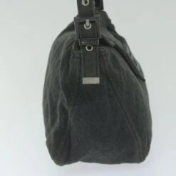 Brand Street FENDI Mamma Baguette Shoulder Bag Cotton Gray Auth Am5207 -Best Jewelry Store am5207 5
