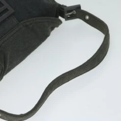Brand Street FENDI Mamma Baguette Shoulder Bag Cotton Gray Auth Am5207 -Best Jewelry Store am5207 7