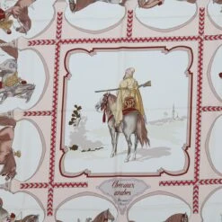 Brand Street HERMES Carre 90 CHEVAUX ARABES Scarf Silk Brown Auth Am5302 -Best Jewelry Store am5302 6