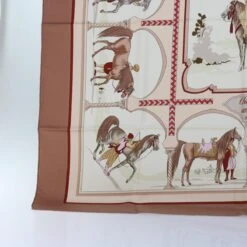 Brand Street HERMES Carre 90 CHEVAUX ARABES Scarf Silk Brown Auth Am5302 -Best Jewelry Store am5302 8