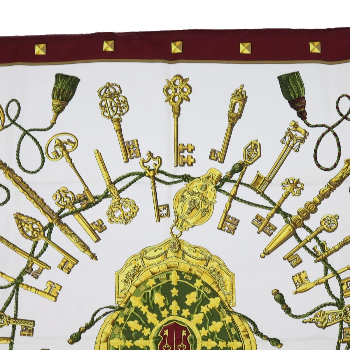 Style Tribute Hermes Carre 90 Le Cles Scarf Silk Red White Auth Am5303 5 Style Tribute Hermes Carre 90 Le Cles Scarf Silk Red White Auth Am5303 - Image 3