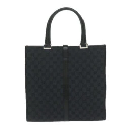 Brand Street GUCCI GG Canvas Jackie Tote Bag Black 002 1064 Auth Am5349 -Best Jewelry Store am5349 3