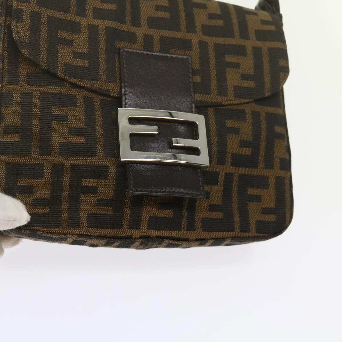 Brand Street FENDI Zucca Canvas Mamma Baguette Shoulder Bag Black Brown Auth Am5417A 21 Brand Street FENDI Zucca Canvas Mamma Baguette Shoulder Bag Black Brown Auth Am5417A - Image 19