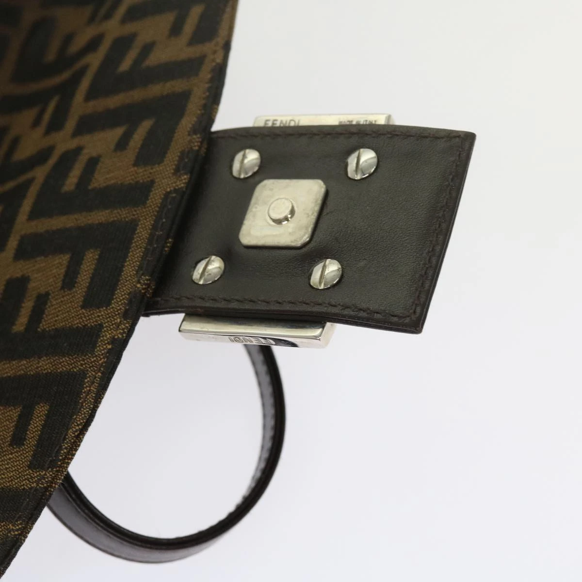 Brand Street FENDI Zucca Canvas Mamma Baguette Shoulder Bag Black Brown Auth Am5417A 11 Brand Street FENDI Zucca Canvas Mamma Baguette Shoulder Bag Black Brown Auth Am5417A - Image 9