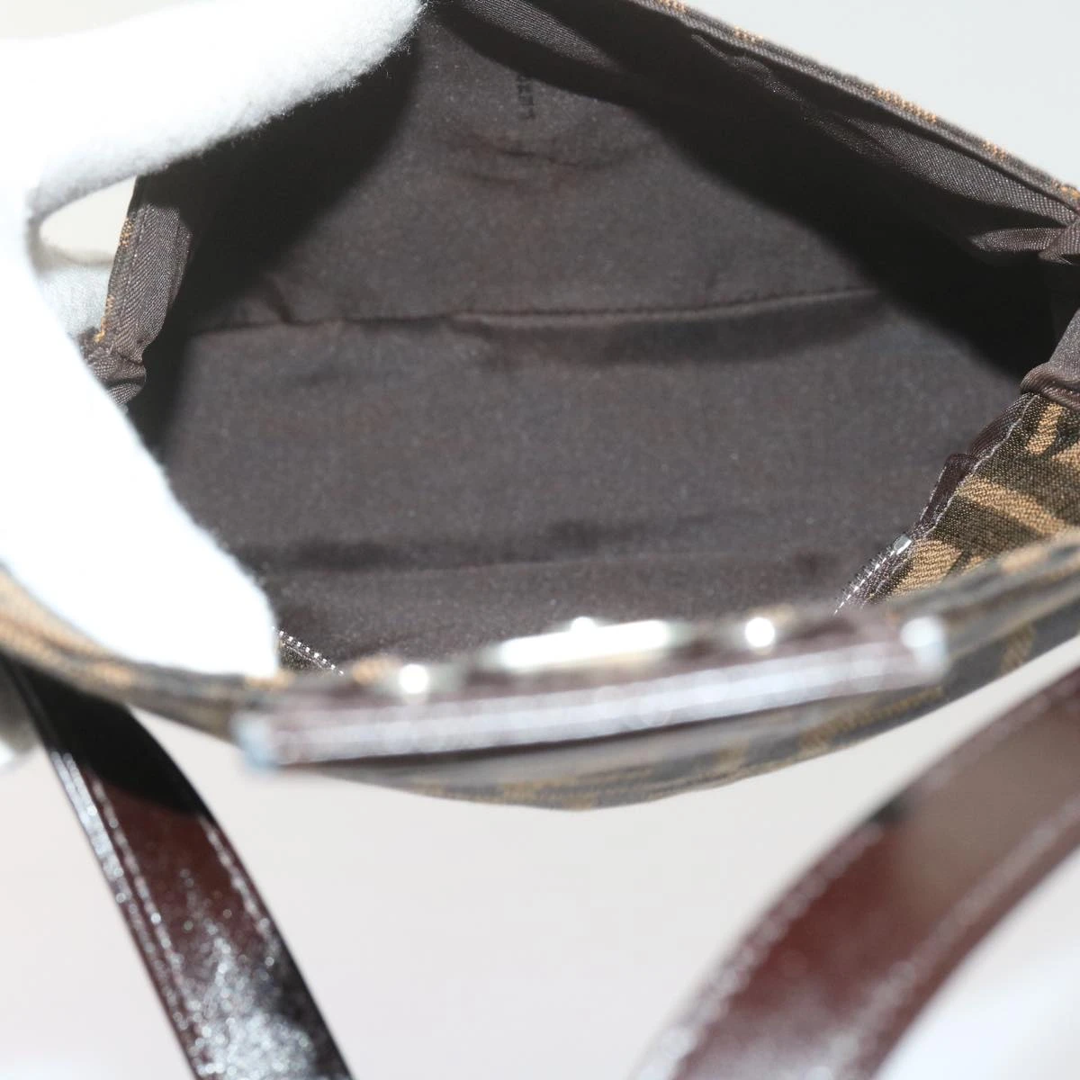 Brand Street FENDI Zucca Canvas Mamma Baguette Shoulder Bag Black Brown Auth Am5417A 12 Brand Street FENDI Zucca Canvas Mamma Baguette Shoulder Bag Black Brown Auth Am5417A - Image 10