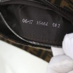 Brand Street FENDI Zucca Canvas Mamma Baguette Shoulder Bag Black Brown Auth Am5417A 32 Brand Street FENDI Zucca Canvas Mamma Baguette Shoulder Bag Black Brown Auth Am5417A -Best Jewelry Store am5417 23