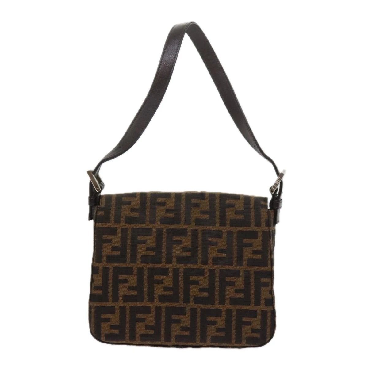 Brand Street FENDI Zucca Canvas Mamma Baguette Shoulder Bag Black Brown Auth Am5417A 4 Brand Street FENDI Zucca Canvas Mamma Baguette Shoulder Bag Black Brown Auth Am5417A - Image 2