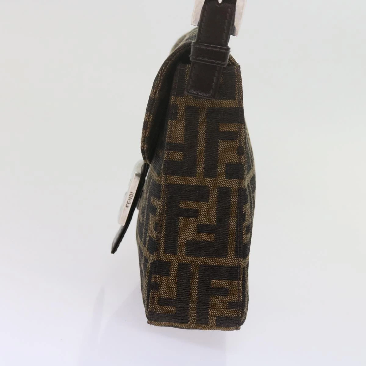 Brand Street FENDI Zucca Canvas Mamma Baguette Shoulder Bag Black Brown Auth Am5417A 5 Brand Street FENDI Zucca Canvas Mamma Baguette Shoulder Bag Black Brown Auth Am5417A - Image 3