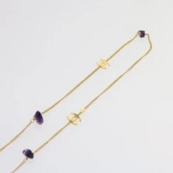 Brand Street CHANEL COCO Mark Stone Necklace Gold CC Auth Am5561 -Best Jewelry Store am5561 5