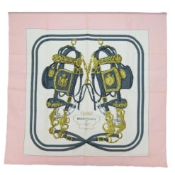 Brand Street HERMES Carre 90 Brides De Gala Scarf Silk Pink Auth Am5628