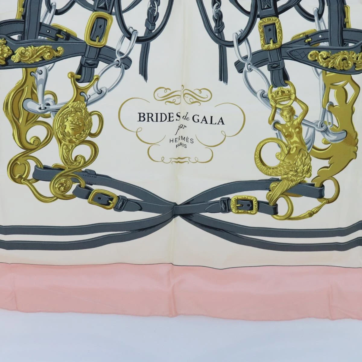 Brand Street HERMES Carre 90 Brides De Gala Scarf Silk Pink Auth Am5628 12 Brand Street HERMES Carre 90 Brides De Gala Scarf Silk Pink Auth Am5628 - Image 10