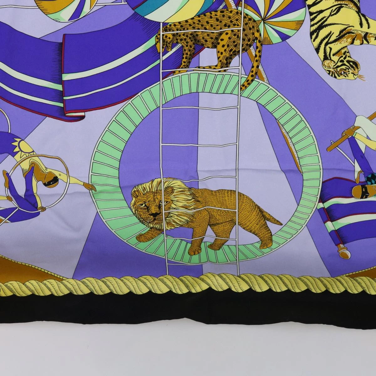 Brand Street HERMES Carre 90 Circus Scarf Silk Blue Purple Auth Am5629 12 Brand Street HERMES Carre 90 Circus Scarf Silk Blue Purple Auth Am5629 - Image 10
