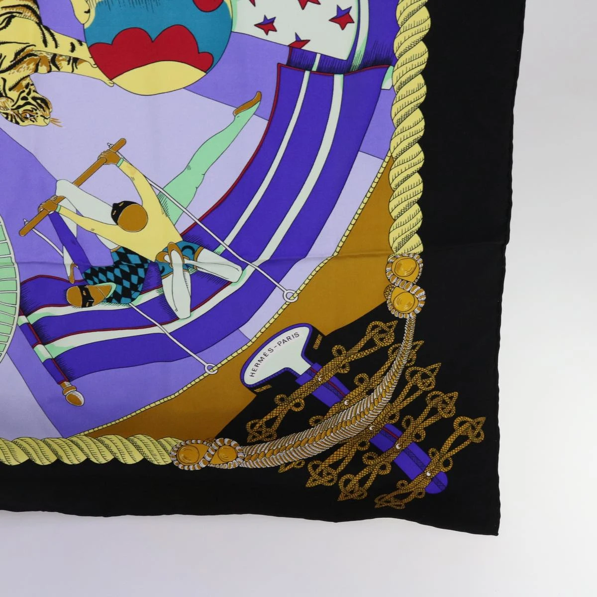 Brand Street HERMES Carre 90 Circus Scarf Silk Blue Purple Auth Am5629 13 Brand Street HERMES Carre 90 Circus Scarf Silk Blue Purple Auth Am5629 - Image 11