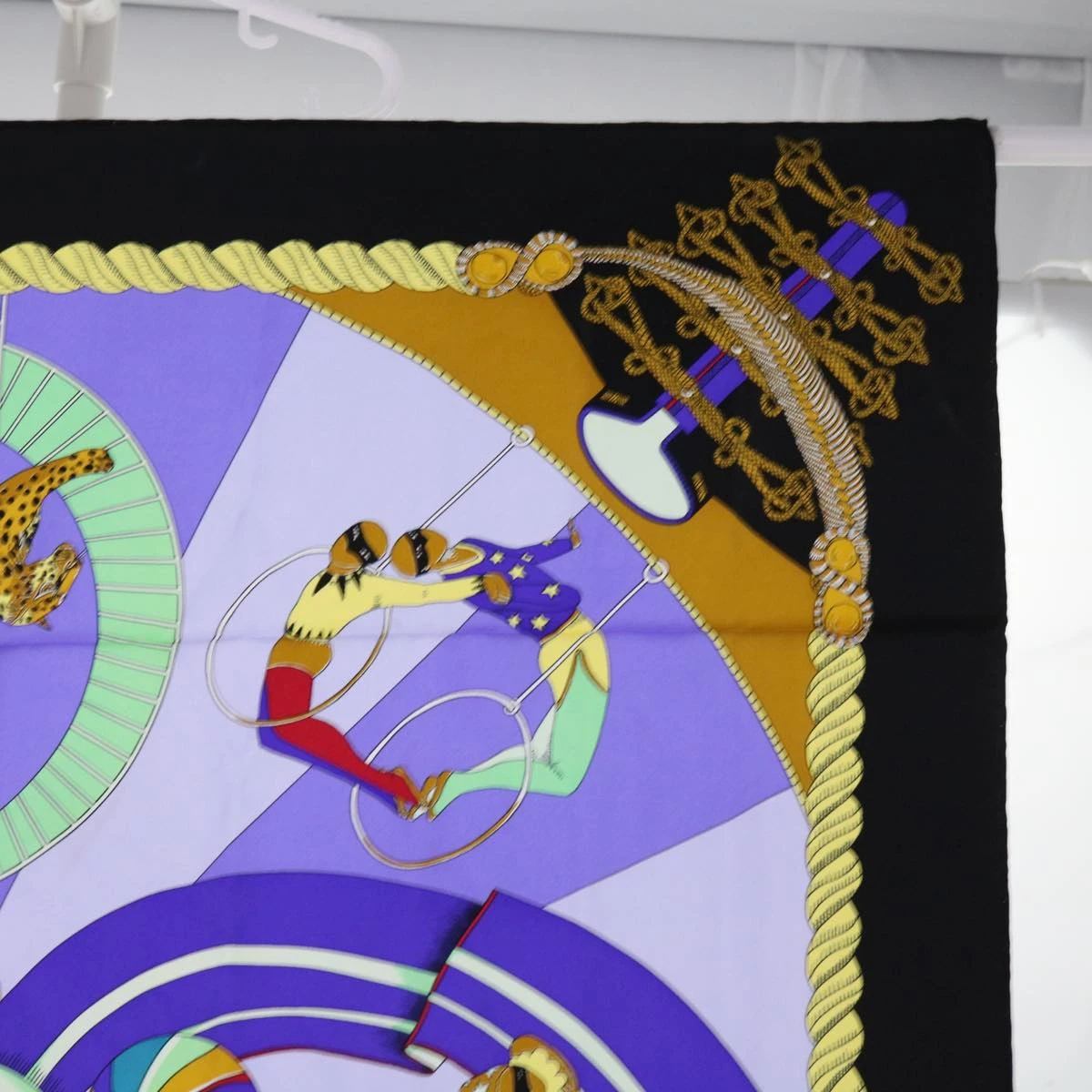 Brand Street HERMES Carre 90 Circus Scarf Silk Blue Purple Auth Am5629 6 Brand Street HERMES Carre 90 Circus Scarf Silk Blue Purple Auth Am5629 - Image 4