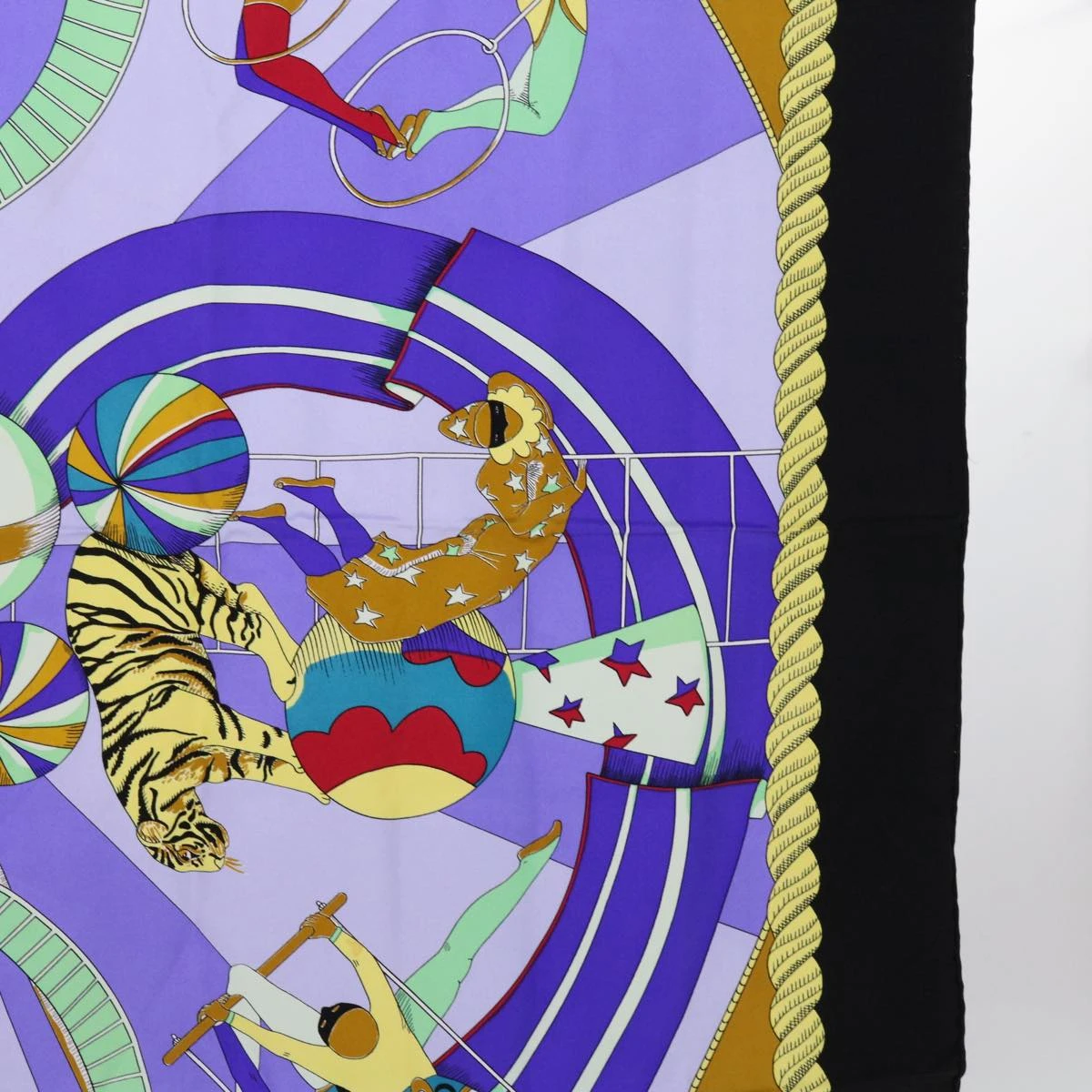 Brand Street HERMES Carre 90 Circus Scarf Silk Blue Purple Auth Am5629 8 Brand Street HERMES Carre 90 Circus Scarf Silk Blue Purple Auth Am5629 - Image 6