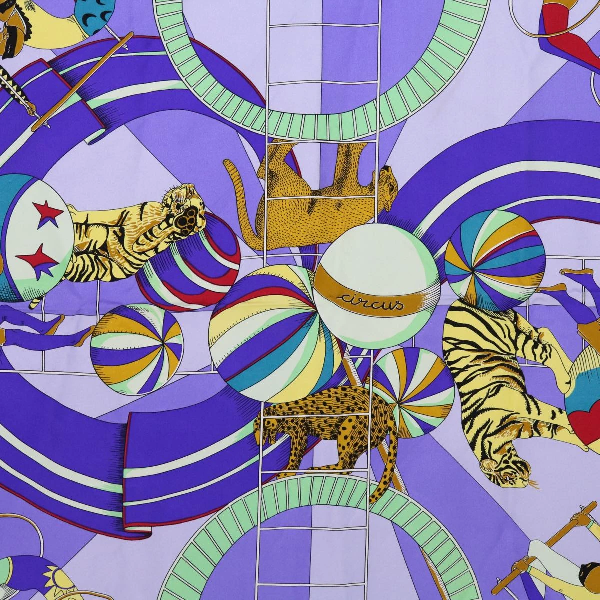 Brand Street HERMES Carre 90 Circus Scarf Silk Blue Purple Auth Am5629 9 Brand Street HERMES Carre 90 Circus Scarf Silk Blue Purple Auth Am5629 - Image 7