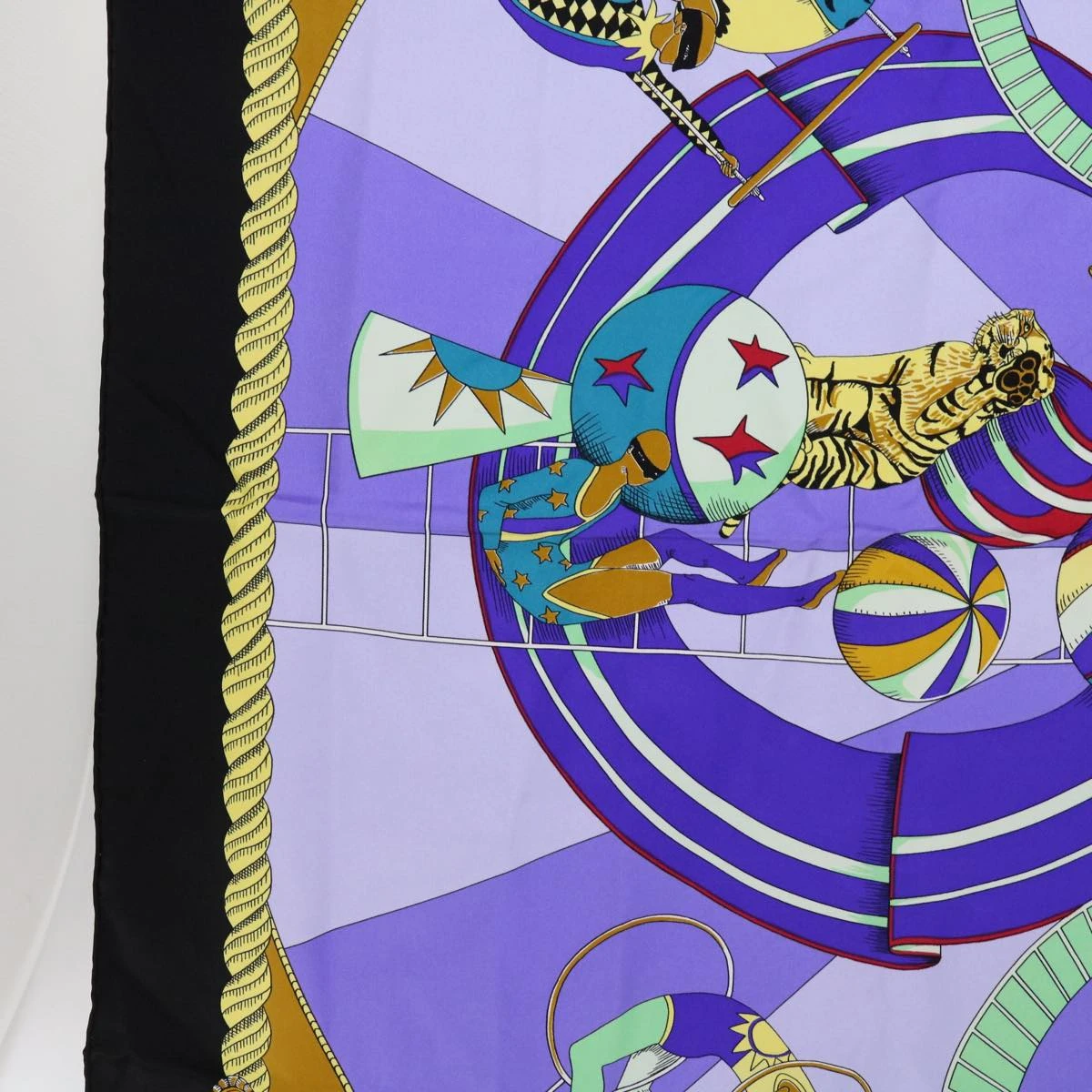 Brand Street HERMES Carre 90 Circus Scarf Silk Blue Purple Auth Am5629 10 Brand Street HERMES Carre 90 Circus Scarf Silk Blue Purple Auth Am5629 - Image 8