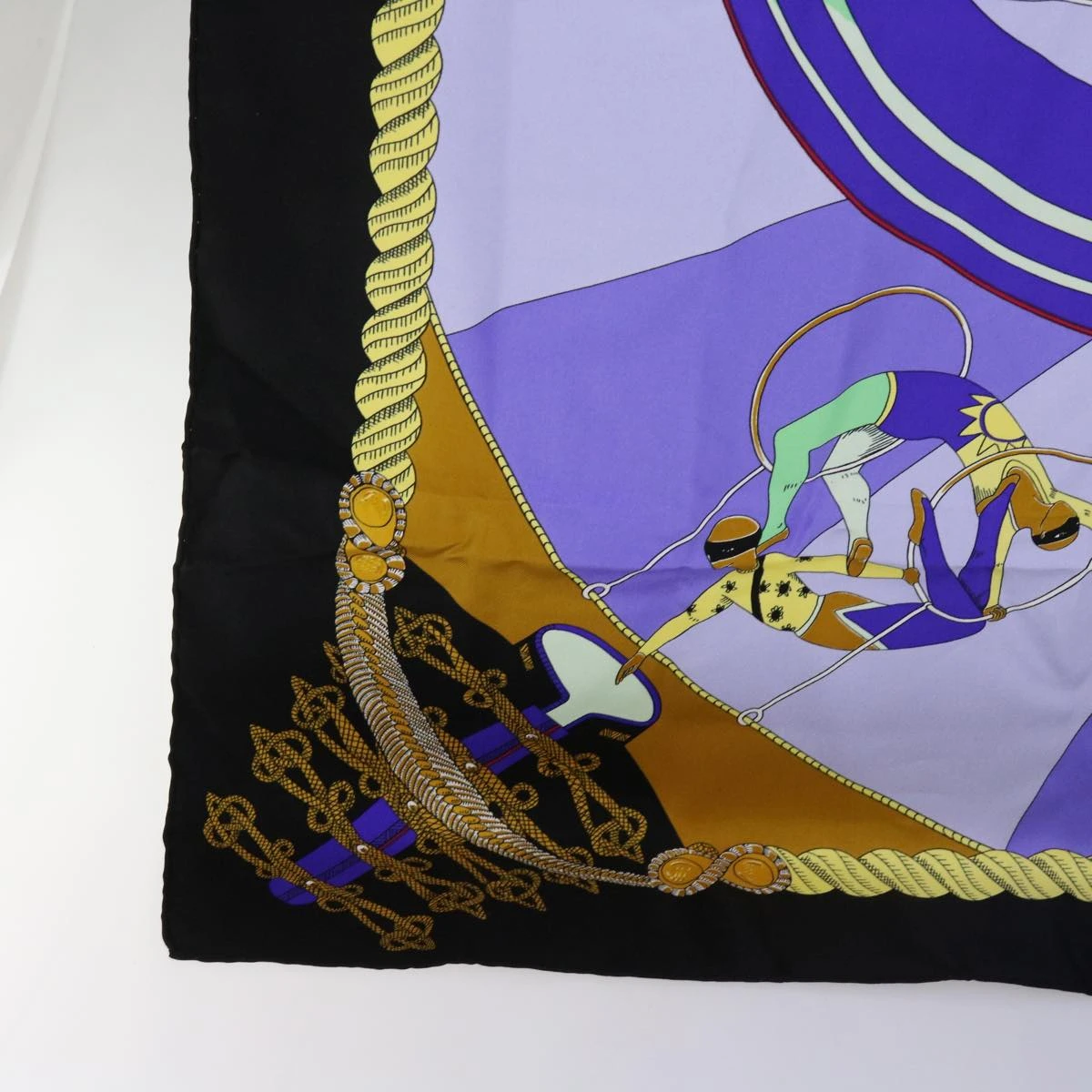 Brand Street HERMES Carre 90 Circus Scarf Silk Blue Purple Auth Am5629 11 Brand Street HERMES Carre 90 Circus Scarf Silk Blue Purple Auth Am5629 - Image 9